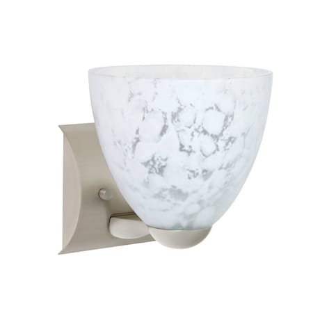 Besa Lighting Sasha Mini Sconce, Carrera, Satin Nickel Finish, 1x9W LED 1WZ-757219-LED-SN